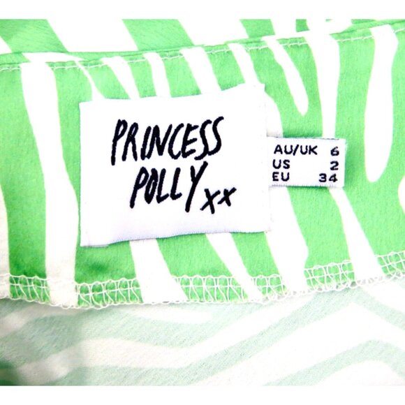 NEW! Princess Polly Clueless Mini Skirt Zebra Print Stretch Green SZ 2 - Picture 12 of 13